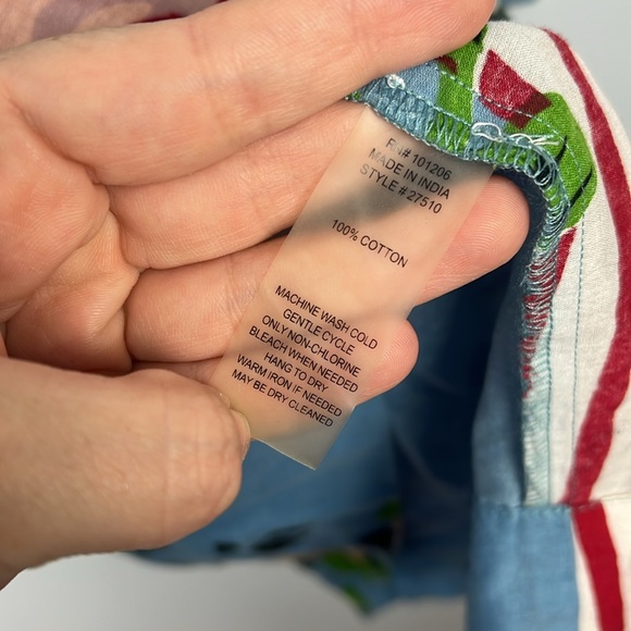 Soft Surroundings floral striped pleated lightweight v-neck tunic size large - Picture 5 of 10